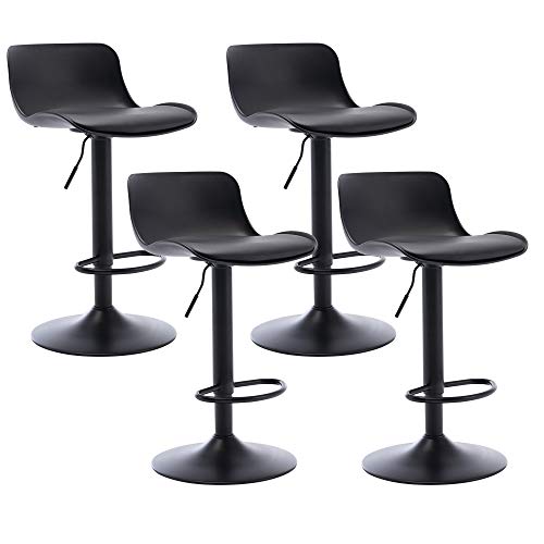 Contemporary Swivel Bar Stool Set (Black, 4 Pack) by NOBPEINT