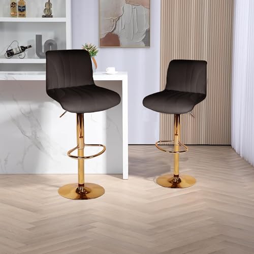 Black Velvet Bar Stool Set of 2